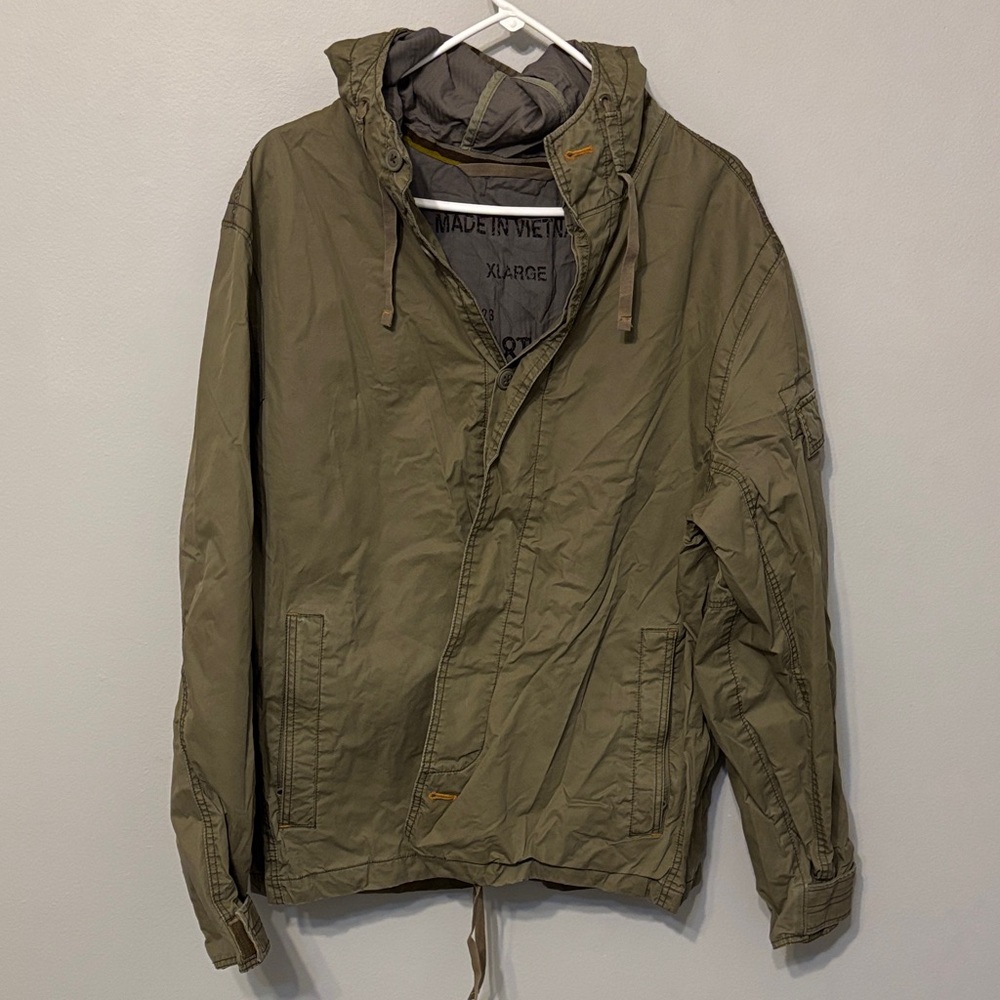 Men's made in Vietnam Olive Hooded Jacket